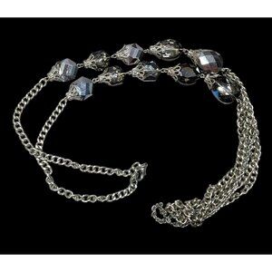 Elegant Glam Faceted Mirror Glass Beaded Chain Necklace